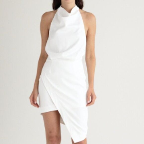 Elliatt Camo Asymmetric Satin Cocktail Dress Sz S - Picture 1 of 6